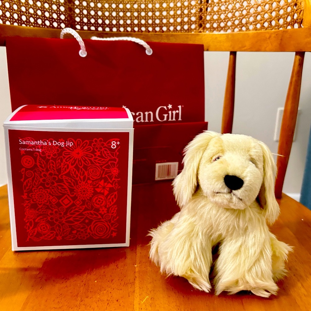 SOLD American Girl Samantha’s Dog Jip, Box, & Bag